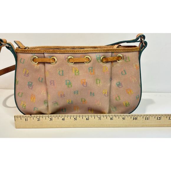 Vintage Dooney & Bourke Rainbow Monogram Shoulder Hand Bag Zipper Purse Y2K - Picture 6 of 9